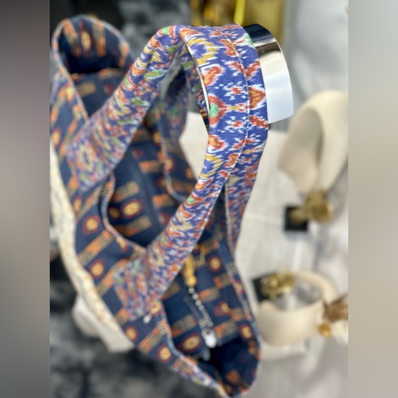 NEW! Free People Southwestern Pattern Basel Tassel Patchwork Tote - Picture 9 of 12